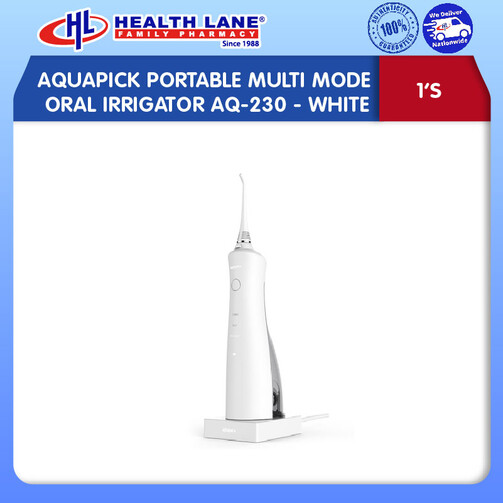 AQUAPICK PORTABLE MULTI MODE ORAL IRRIGATOR AQ-230- WHITE